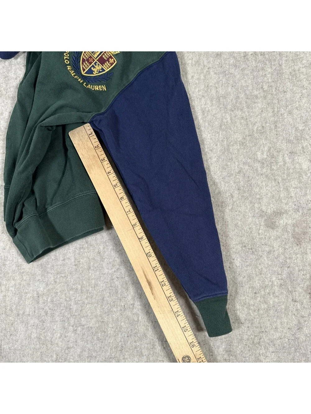 Polo Ralph Lauren Hoodie Youth Medium Rugby Long Sleeve Pullover Crest Green